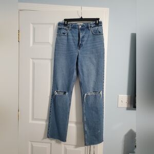 Abercrombie & Fitch The 90s Straight Ultra High Rise Distressed Jeans Size 6